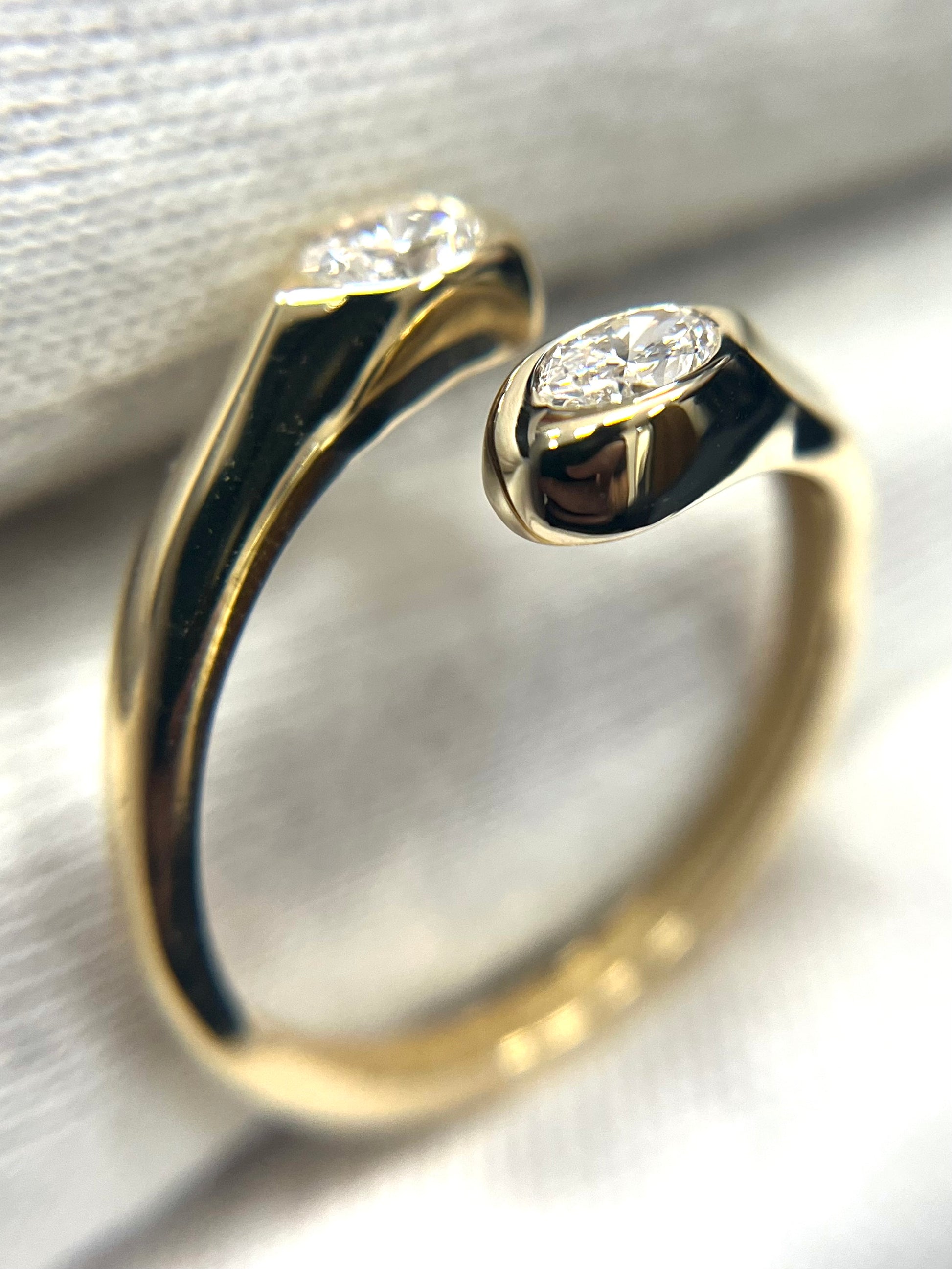 Oval Diamond Bypass Ring