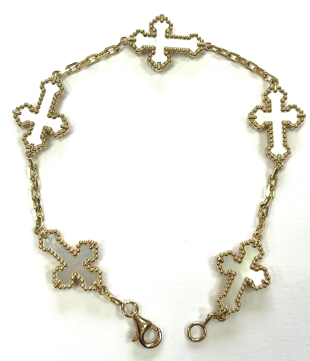 Cross Bracelet in 14k Solid Gold