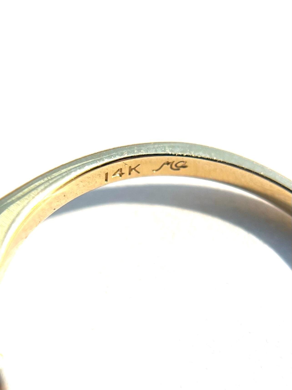 14k Yellow Gold Sapphire and Diamond Ring Size 7.5 Band