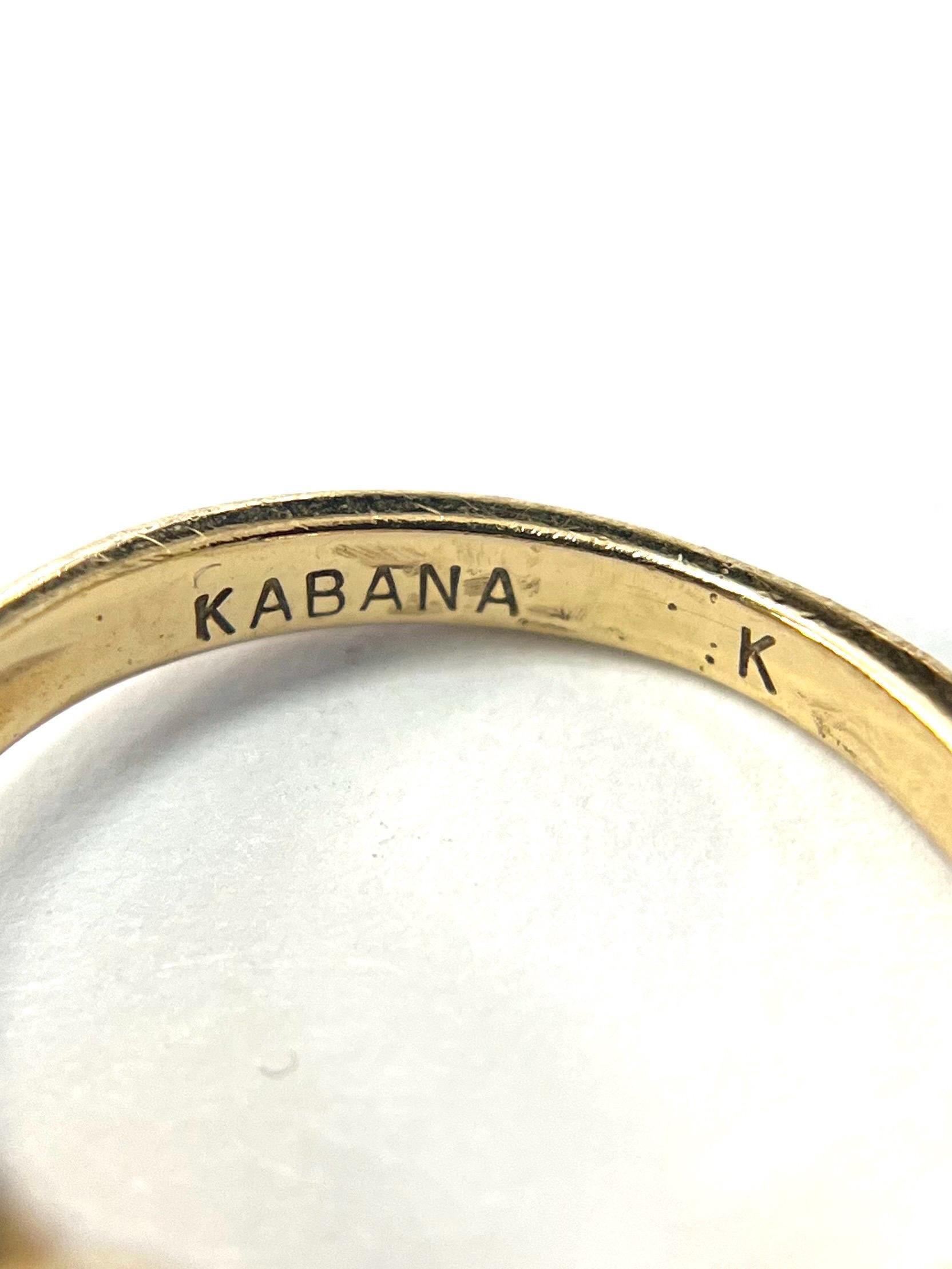 KABANA 14k Yellow Gold Ring with Amethyst Diamond and Pearl Size 5 Band