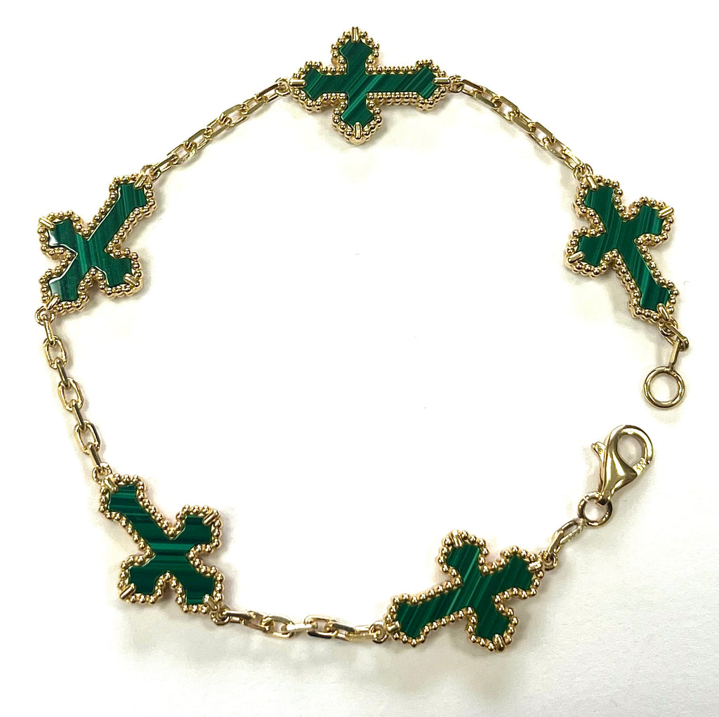 Cross Bracelet in 14k Solid Gold