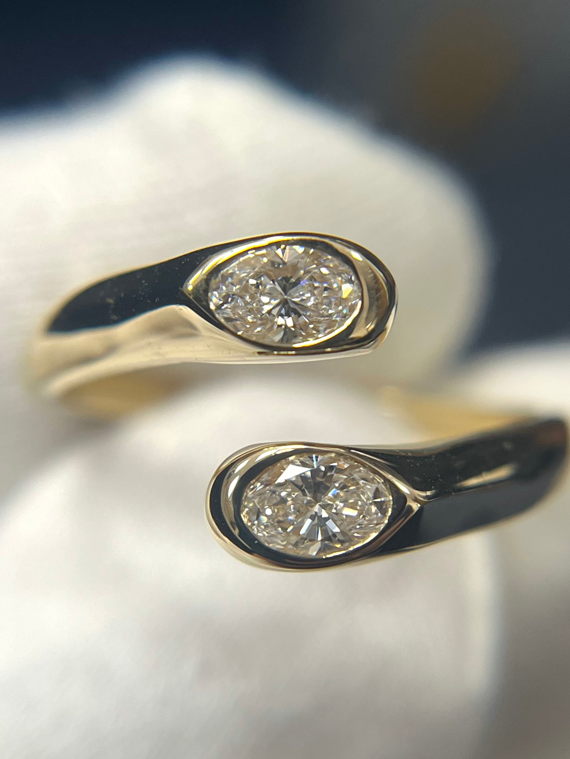 Oval Diamond Bypass Ring