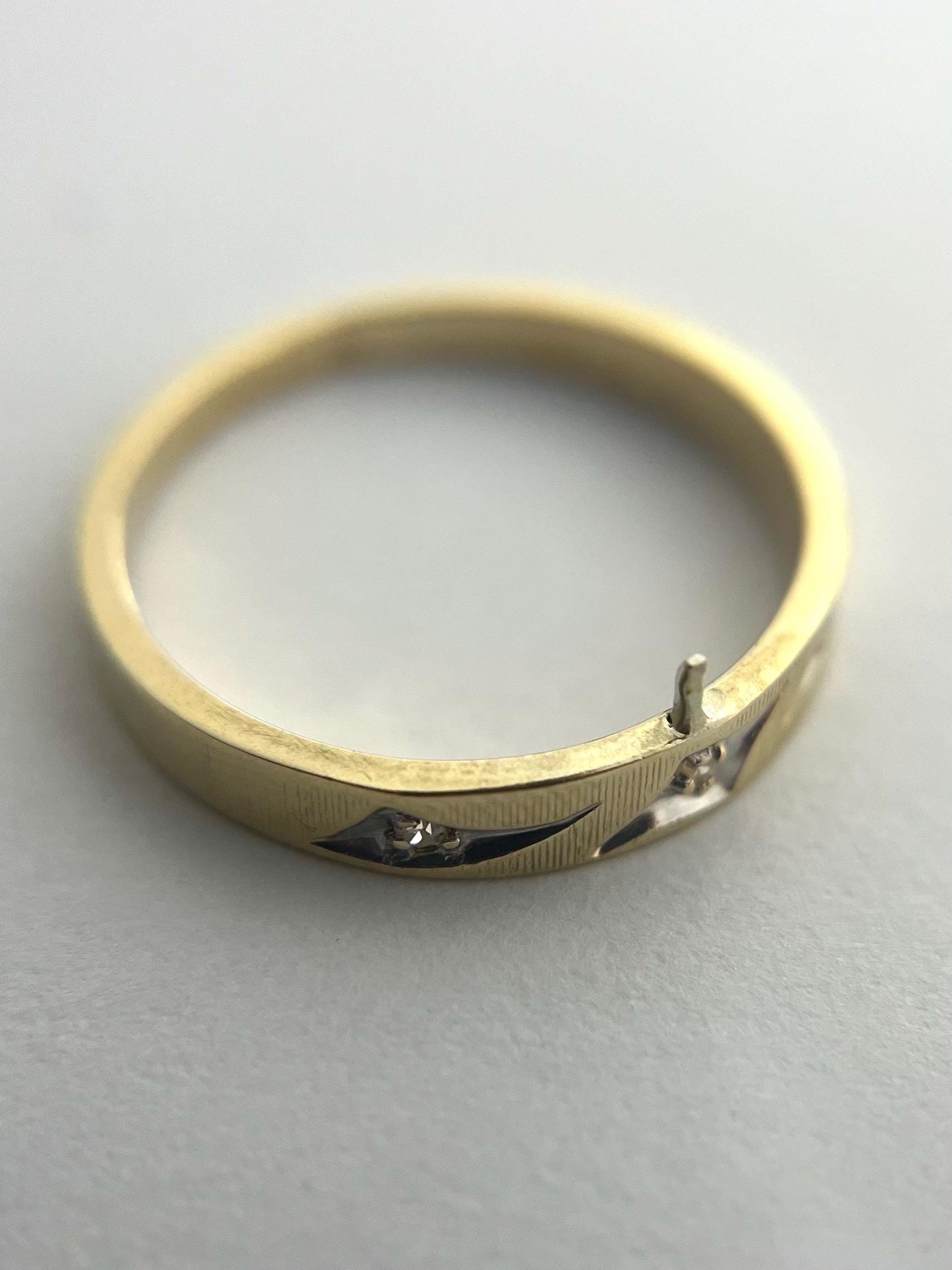 Diamond Wedding Ring Set - 14k Yellow Gold Size 4.5 Band .10ctw Diamonds VINTAGE