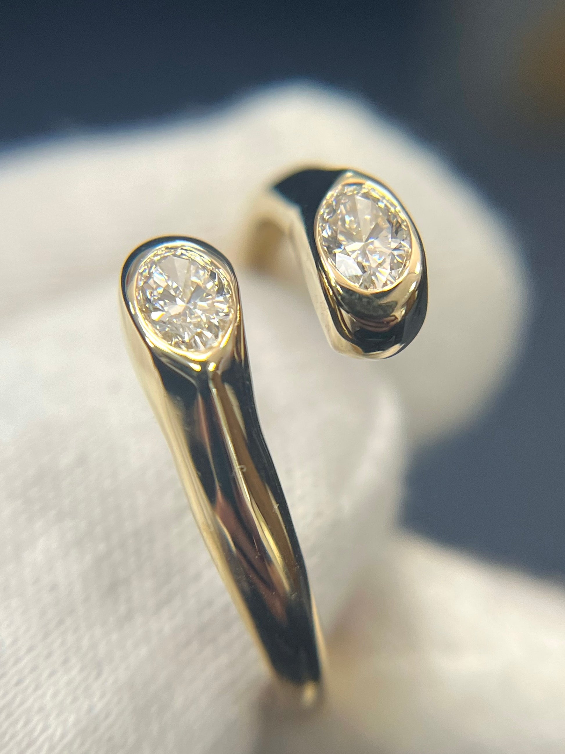 Oval Diamond Bypass Ring