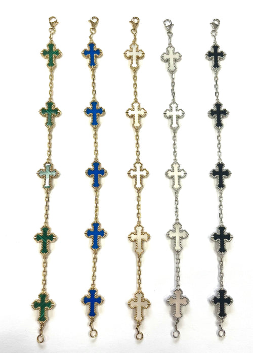 Cross Bracelet in 14k Solid Gold
