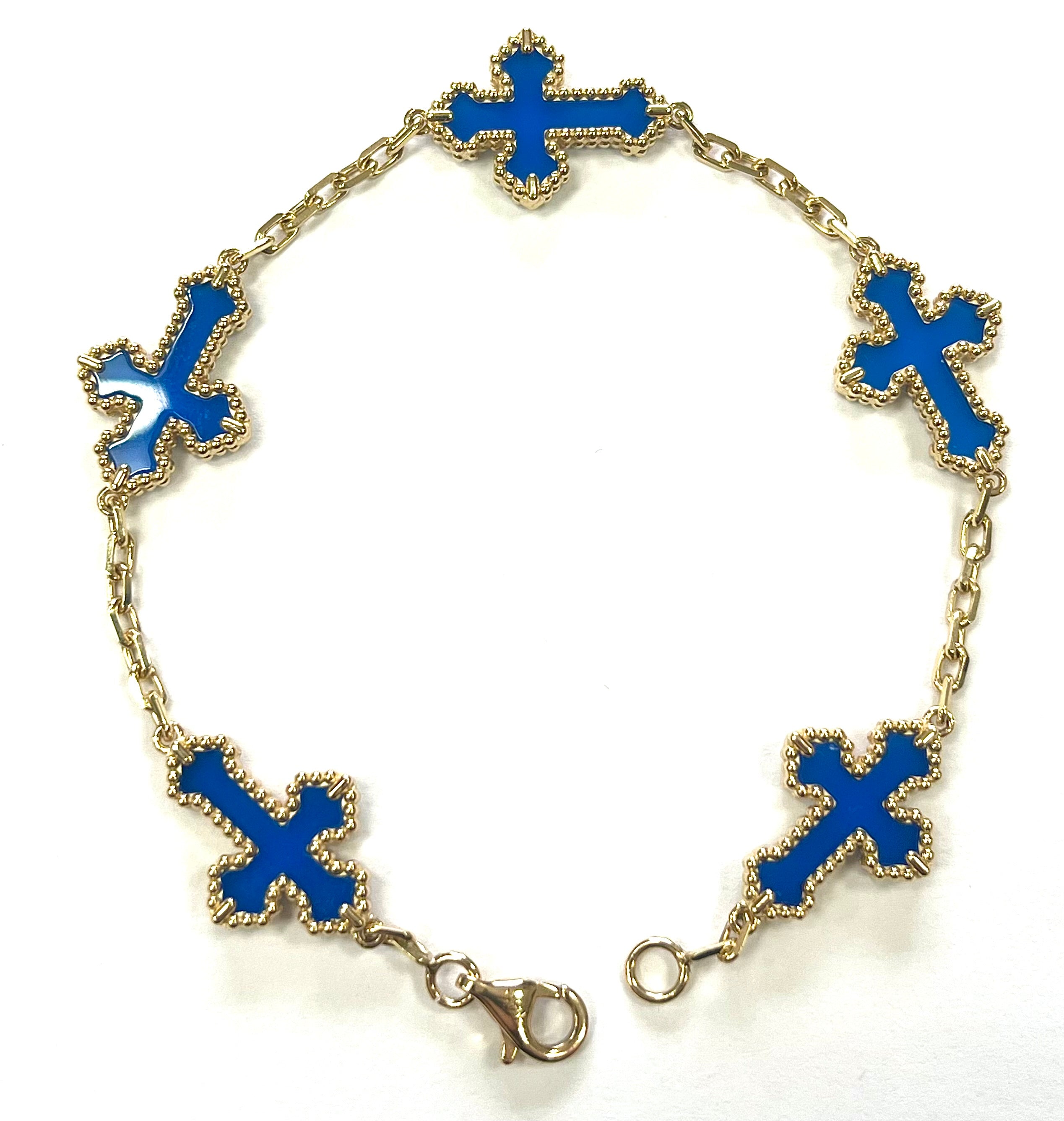 Cross Bracelet in 14k Solid Gold – KIS Jewelry