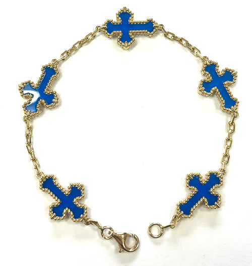 Cross Bracelet in 14k Solid Gold