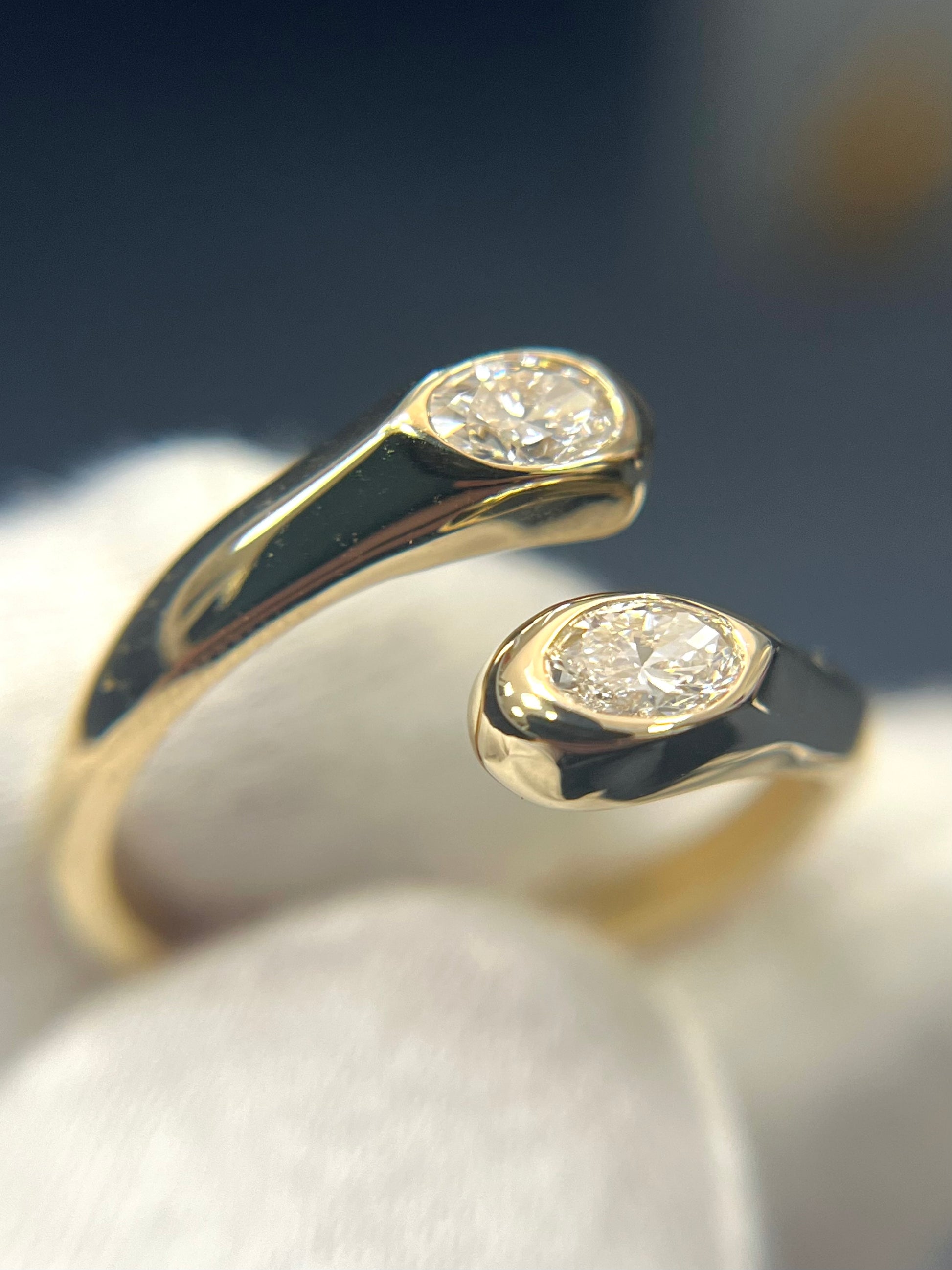 Oval Diamond Bypass Ring