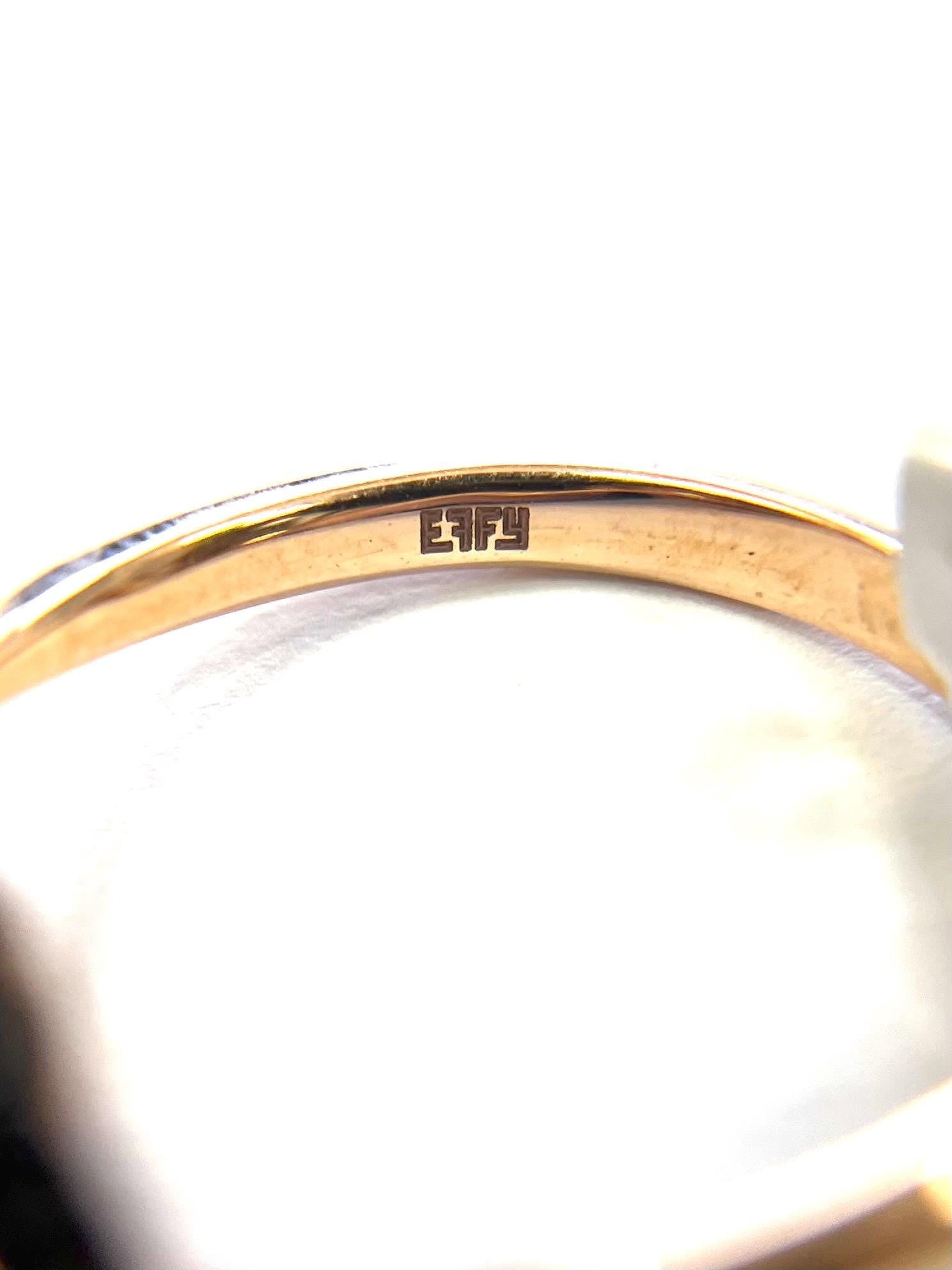 EFFY 14k Rose Gold Brown Diamond and Amethyst Ring Size 7