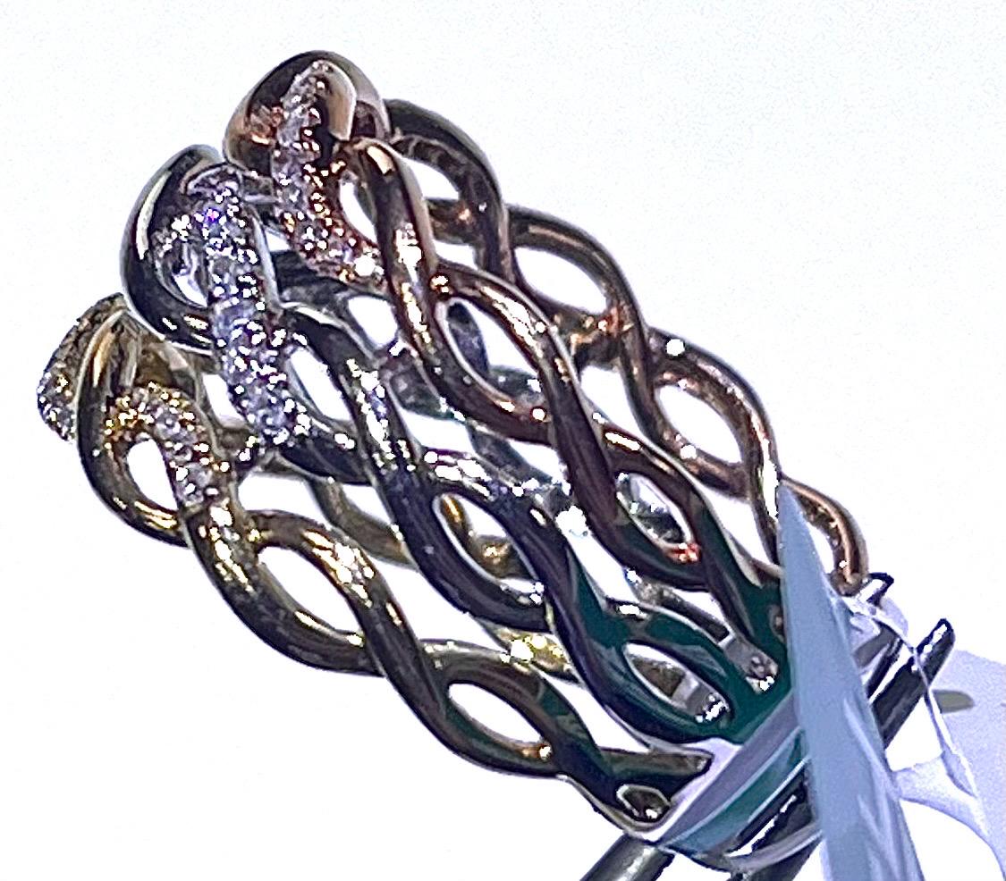 EFFY 14k Yellow, White & Rose Gold Diamond Ring Size 7 NEW With Tags