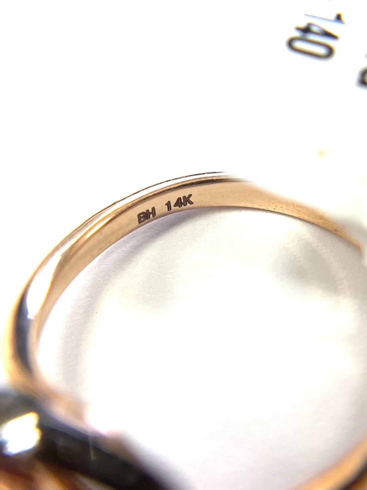 EFFY 14k Rose Gold Brown Diamond and Amethyst Ring Size 7