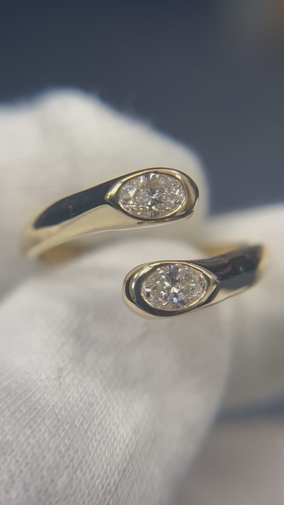 Oval Diamond Bypass Ring